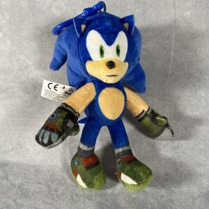 Sonic Prime 6"‎ Sonic the Hedgehog Plush Bag Clip-On Dangler Keychain